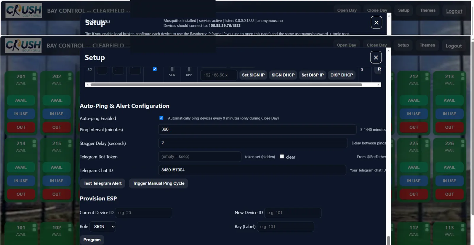 Bay Control automatic alerts configuration