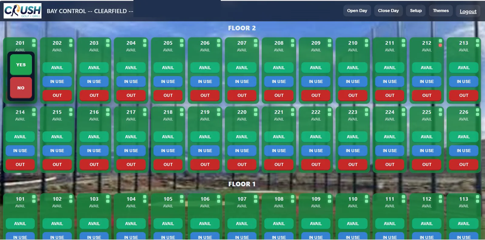 Bay Control maintenance and out-of-service dashboard