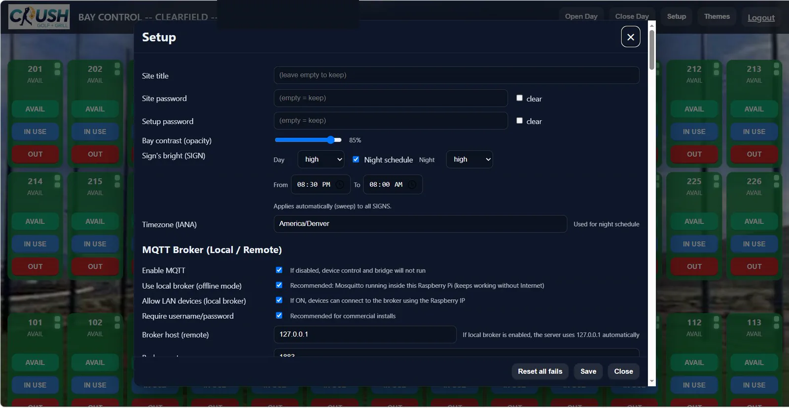 Bay Control setup overview