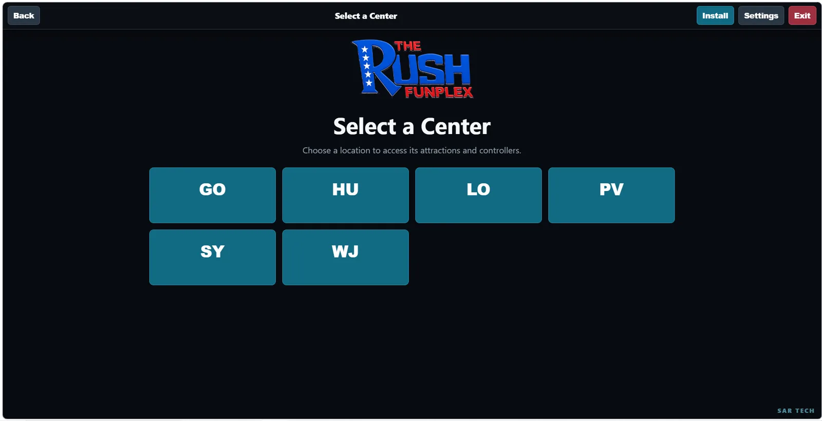 GoKart ShowMaster multi-location center selector