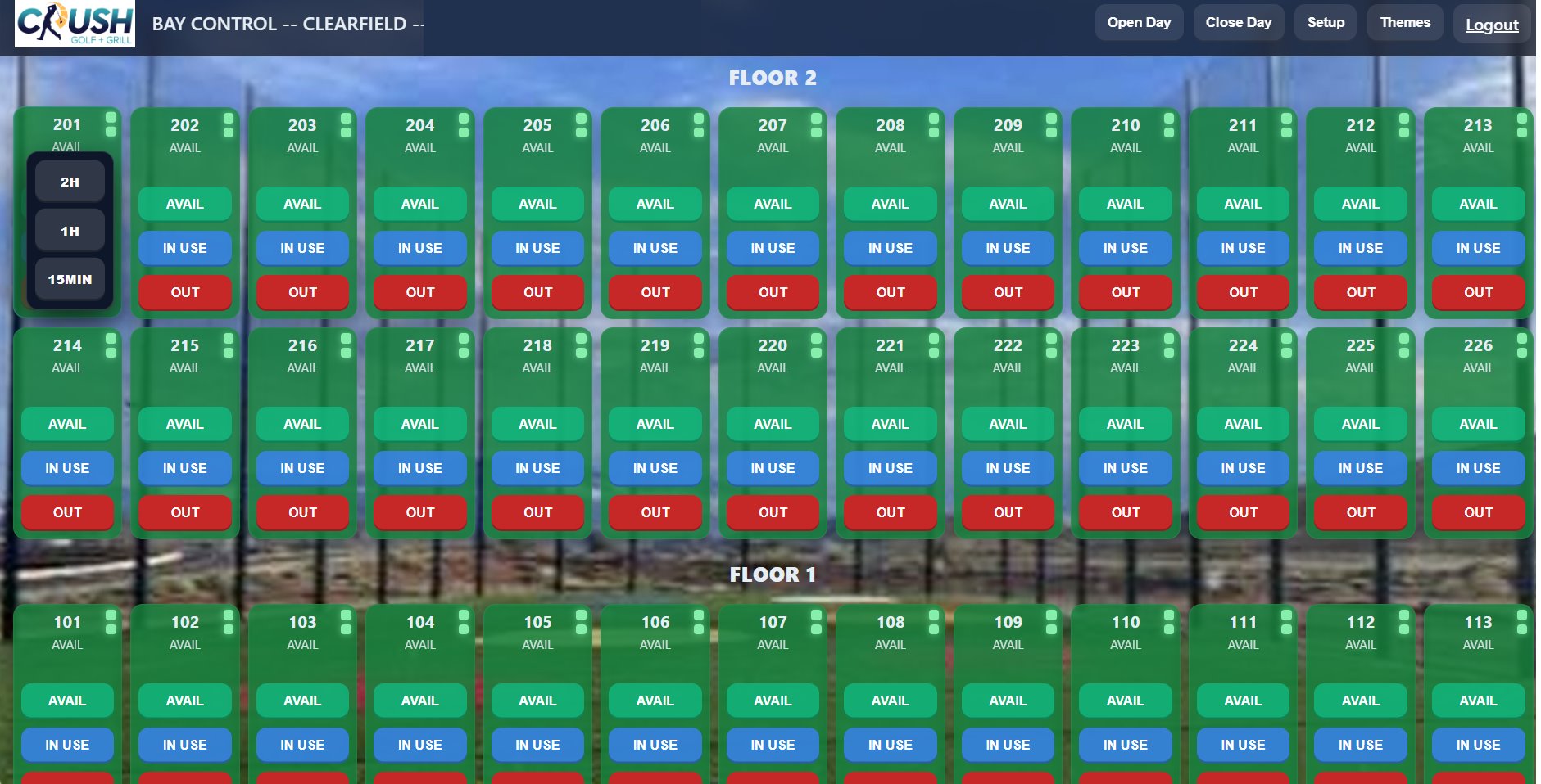 Bay Control commercial operations dashboard